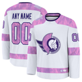 Pouc Custom O.Senators White 2024 Hockey Fights Cancer Practice Jerseys