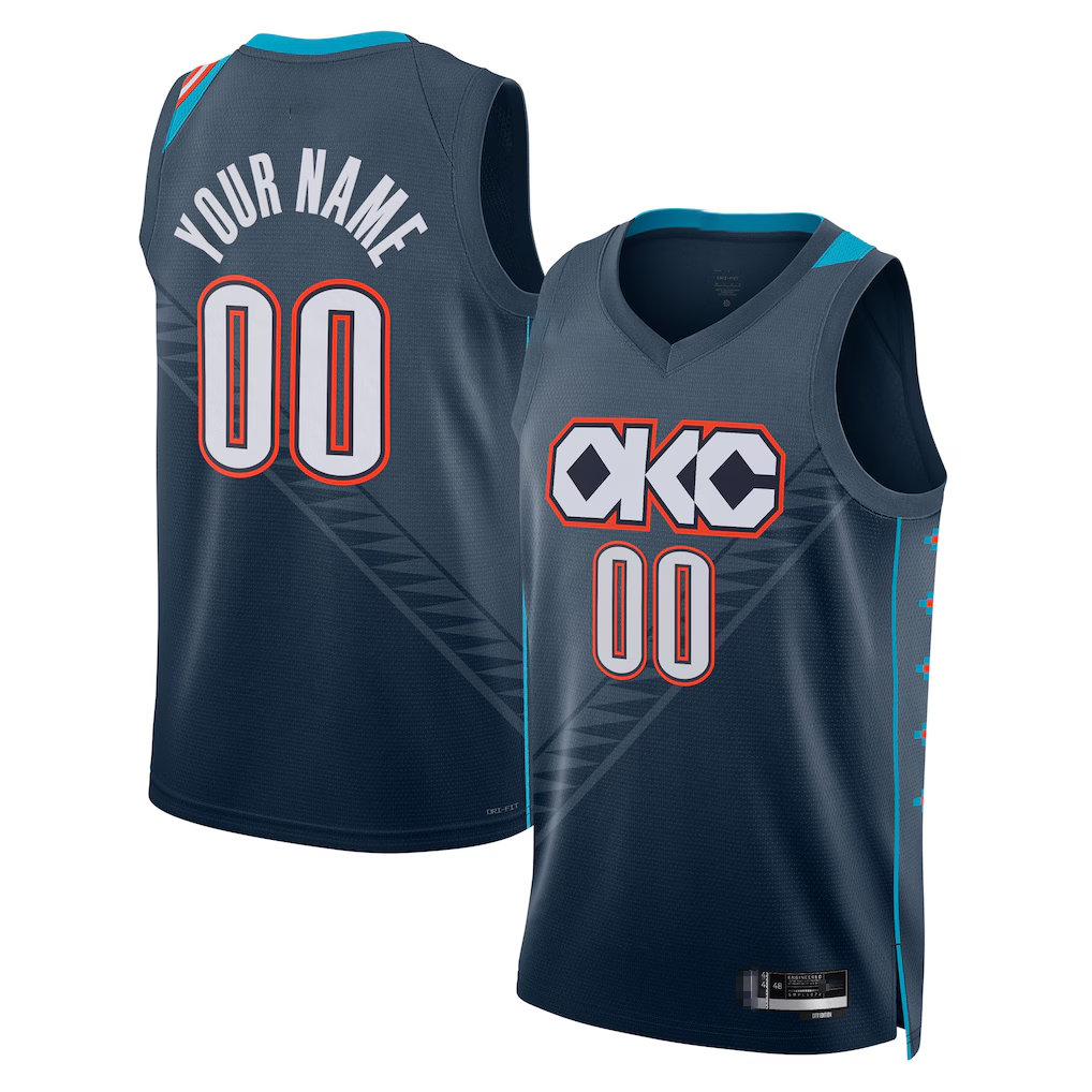 Pouc Custom OC.Thunder Blue 2025-2026 City Edition Swingman Stitched Jerseys