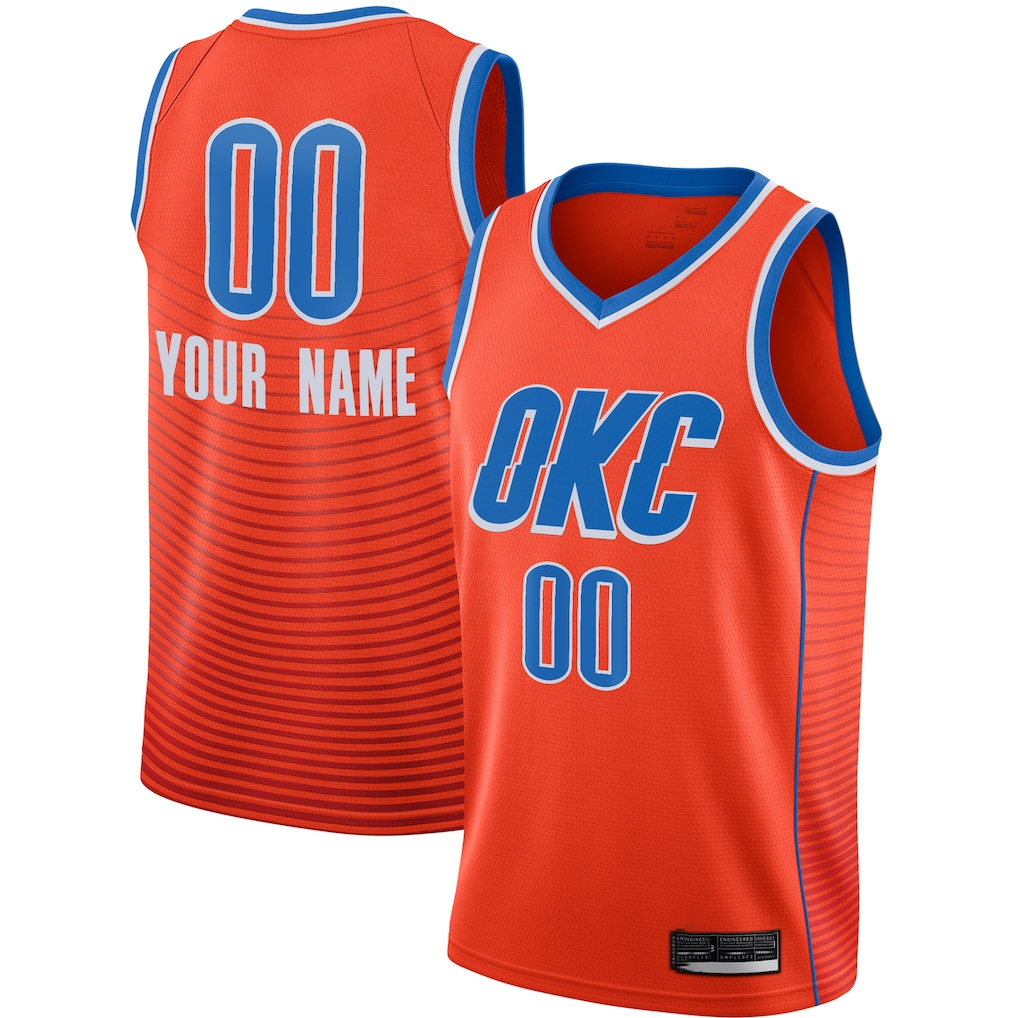 Pouc Custom OC.Thunder Orange Swingman Stitched Jerseys- Statement Edition