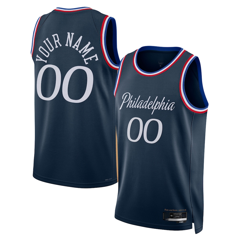 Pouc Custom P.76ers Navy 202526 City Edition Swingman Jerseys