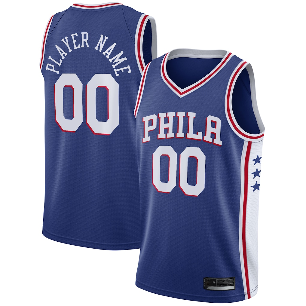 Pouc Custom P.76ers Royal 2020-21 Swingman Jerseys - Icon Edition