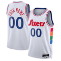 Pouc Custom P.76ers White 2024-25 Swingman Jerseys - City Edition