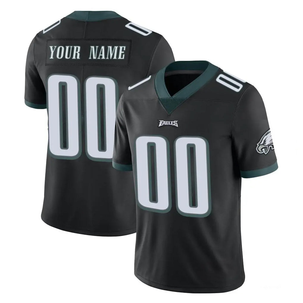 Pouc Custom P.Eagles Black Limited Vapor Untouchable Home Game Any Name & Numbers Stitched Jerseys