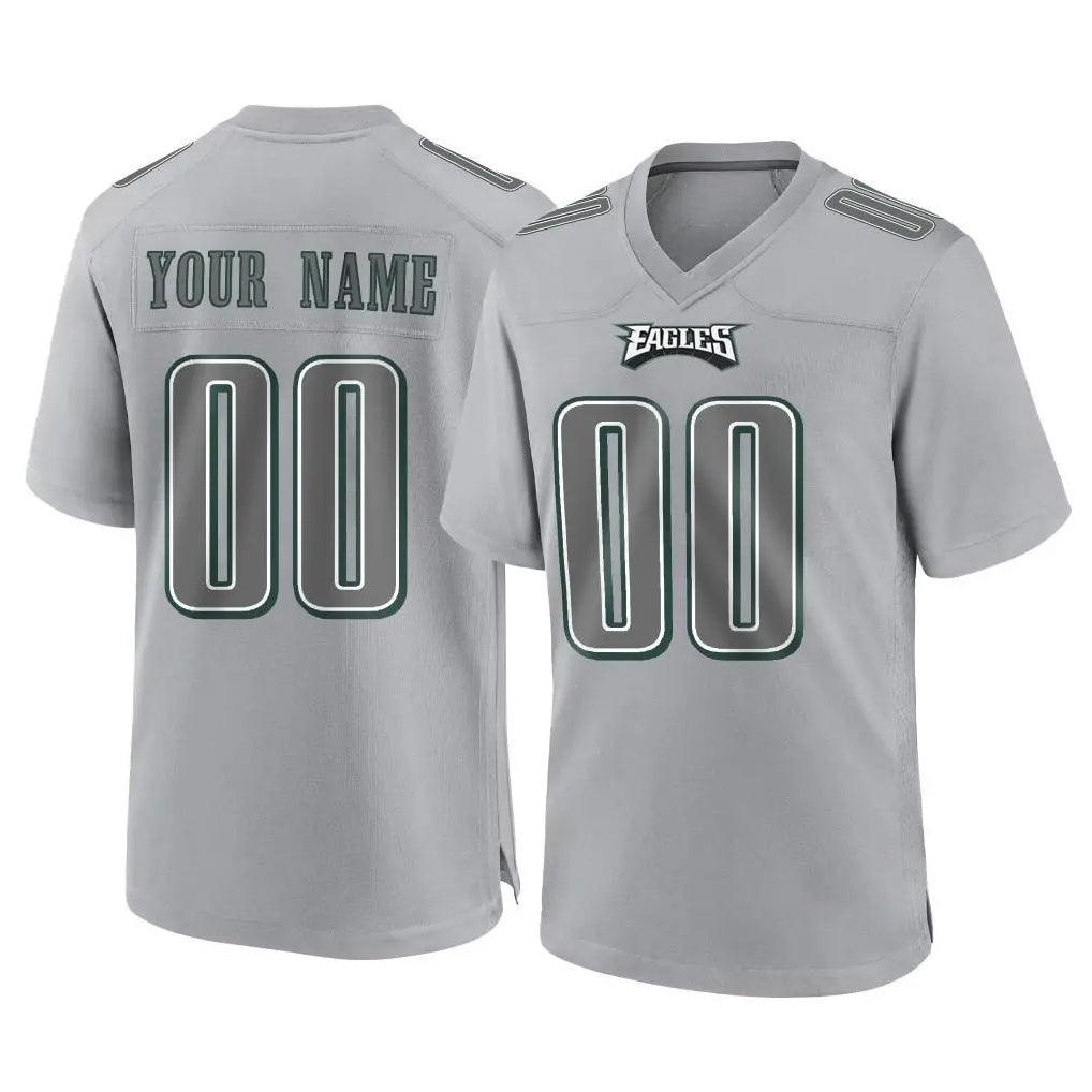Pouc Custom P.Eagles Gray Atmosphere Fashion Home Game Any Name & Numbers Stitched Jerseys