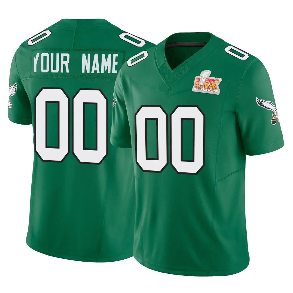 Pouc Custom P.Eagles Green Kelly Alternate Vapor F.U.S.E. Super Bowl LIX Home Game Any Name & Numbers Stitched Jerseys