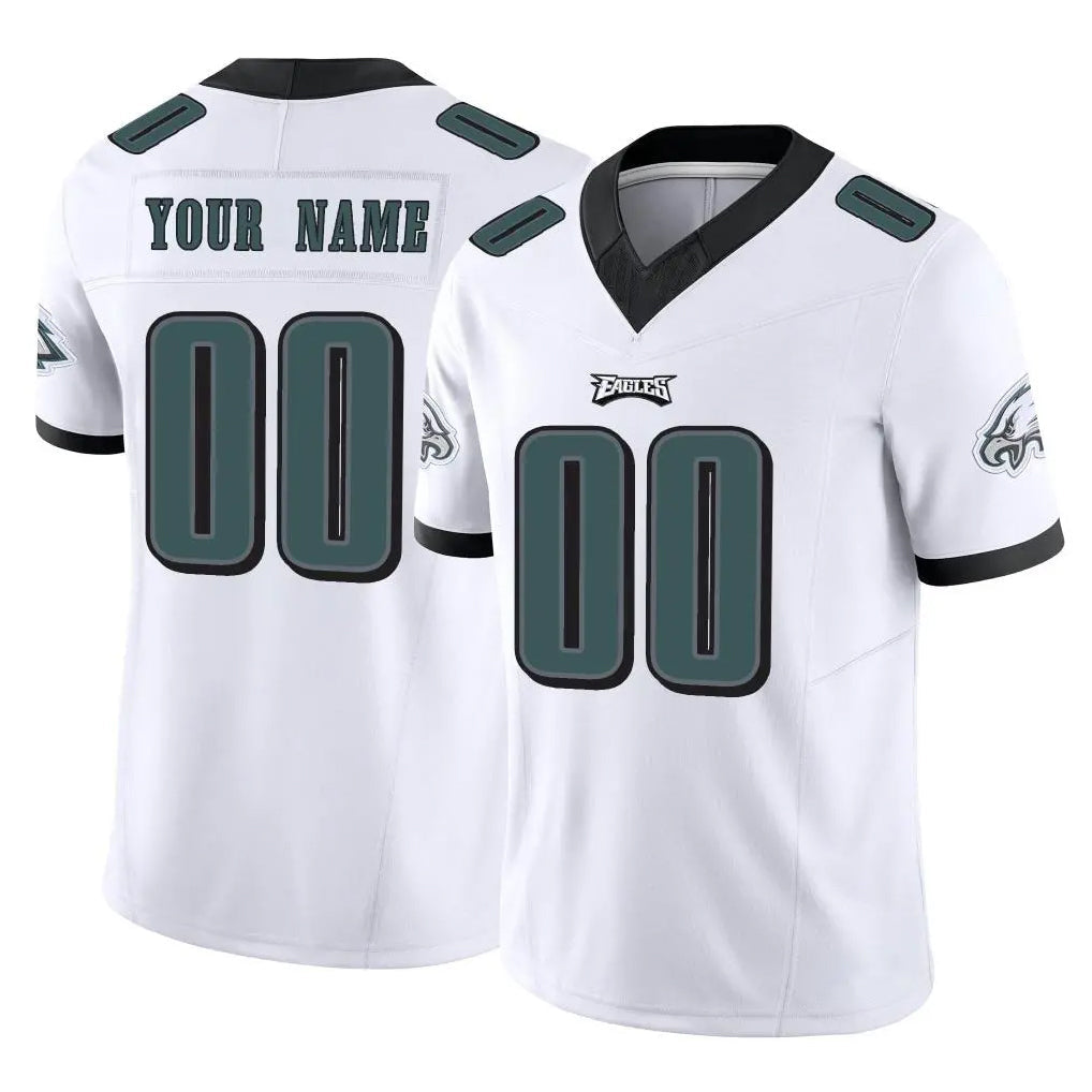 Pouc Custom P.Eagles White Limited Vapor F.U.S.E. Home Game Any Name & Numbers Stitched Jerseys