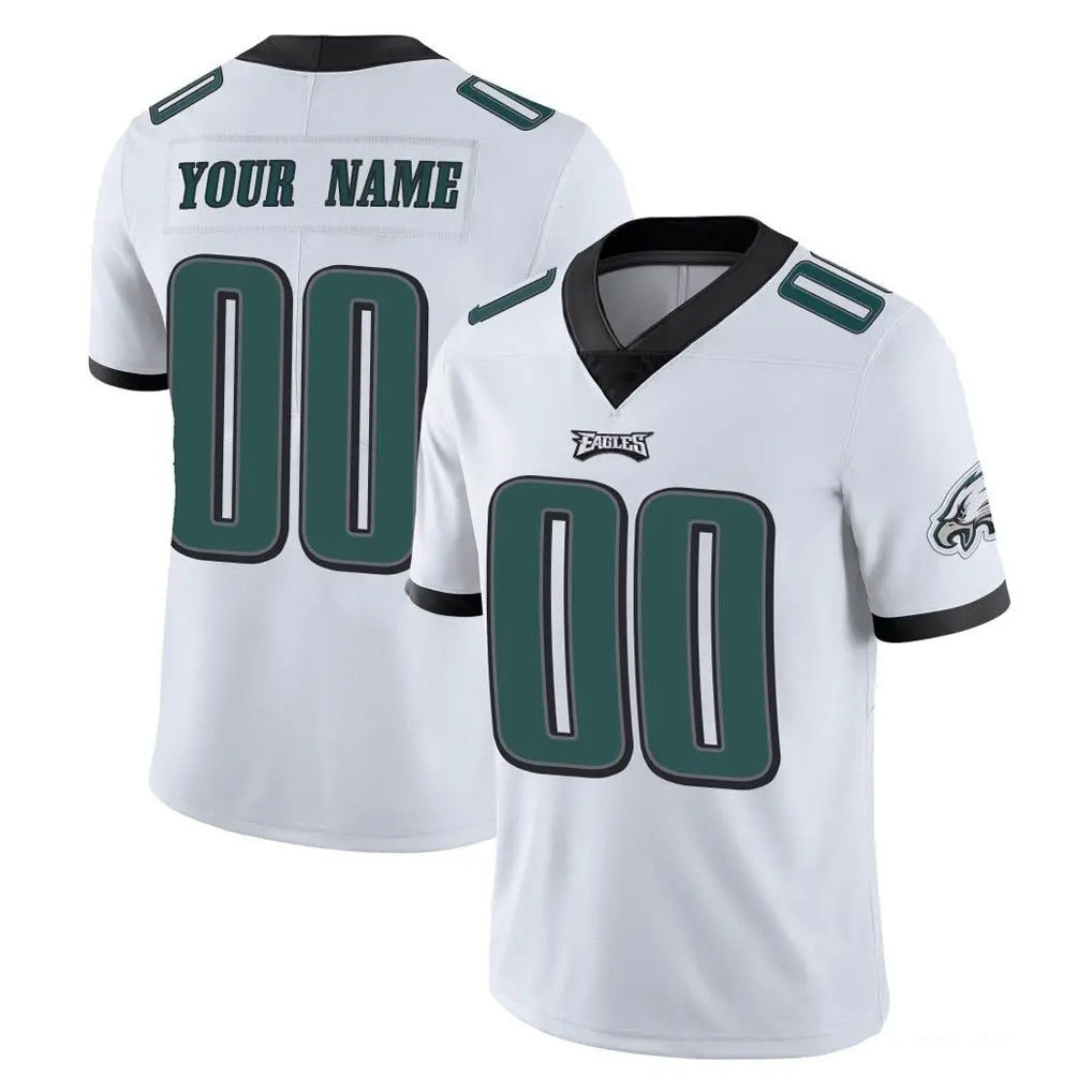 Pouc Custom P.Eagles White Limited Vapor Untouchable Home Game Any Name & Numbers Stitched Jerseys