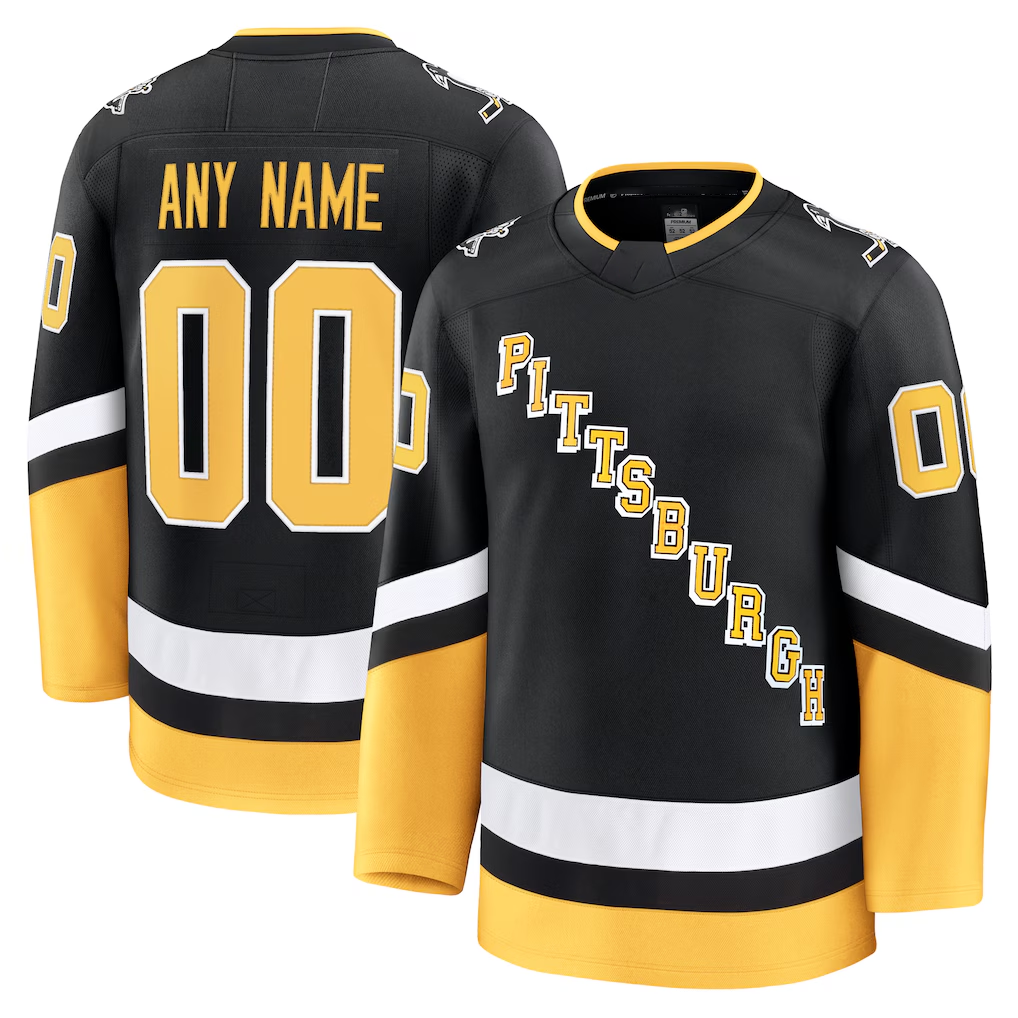 Pouc Custom P.Penguins Black Alternate Premium Jerseys