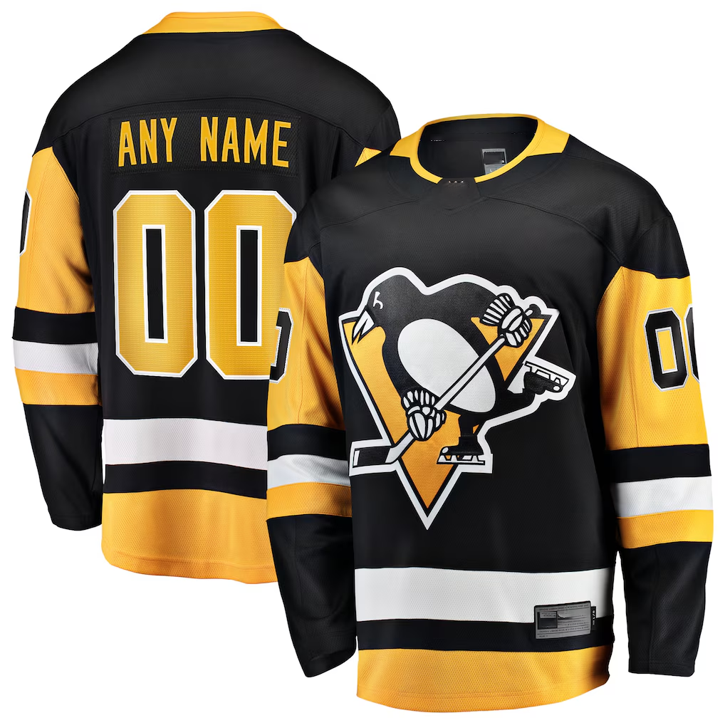Pouc Custom P.Penguins Black Home Breakaway Jerseys