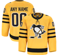 Pouc Custom P.Penguins Gold Alternate Authentic Pro Jerseys