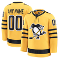 Pouc Custom P.Penguins Gold Alternate Premium Jerseys
