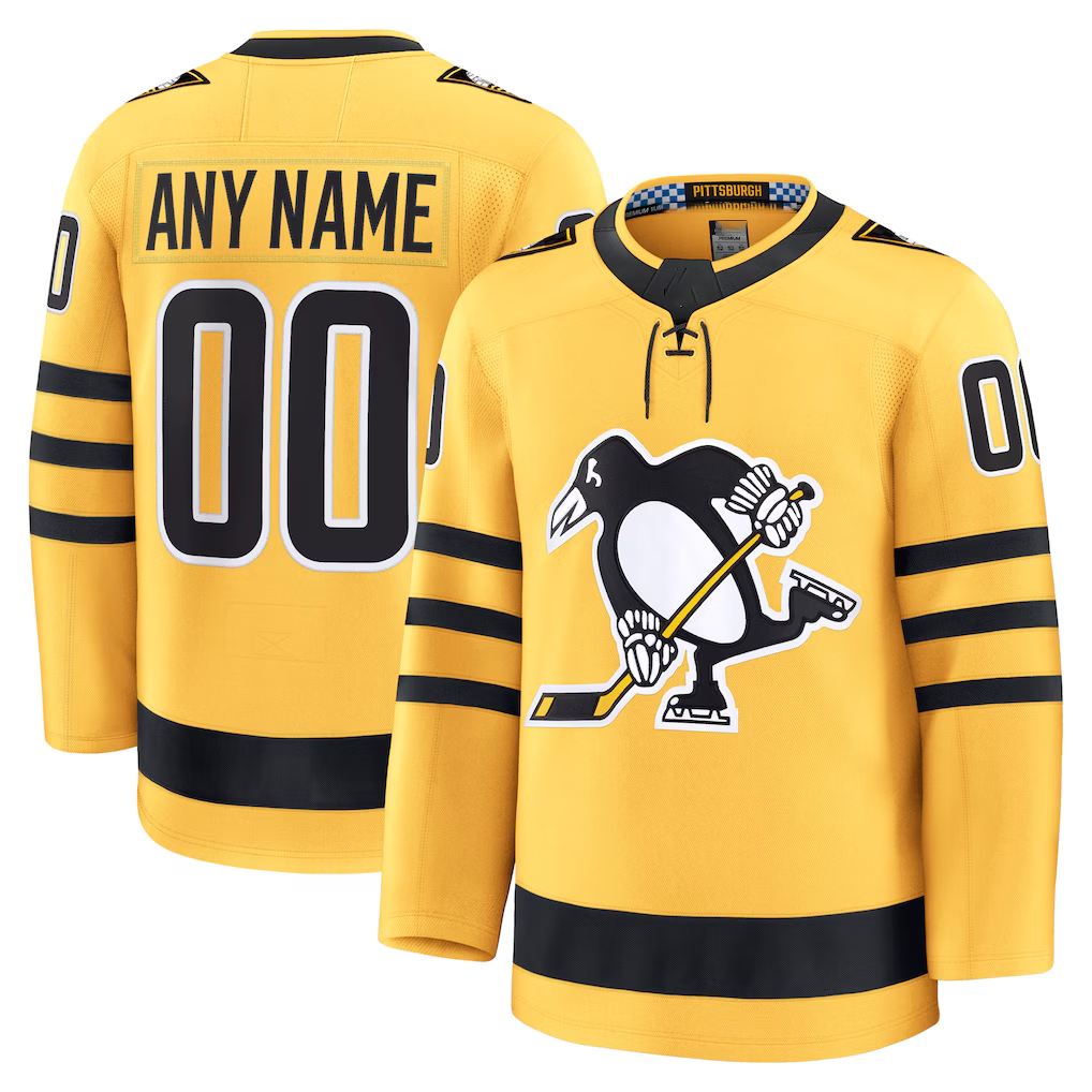 Pouc Custom P.Penguins Gold Alternate Premium Jerseys