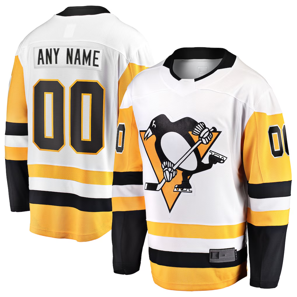 Pouc Custom P.Penguins White Away Breakaway Jerseys