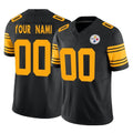 Pouc Custom P.Steelers Black Limited 2nd Alternate Vapor F.U.S.E. Home Game Any Name & Numbers Stitched Jerseys