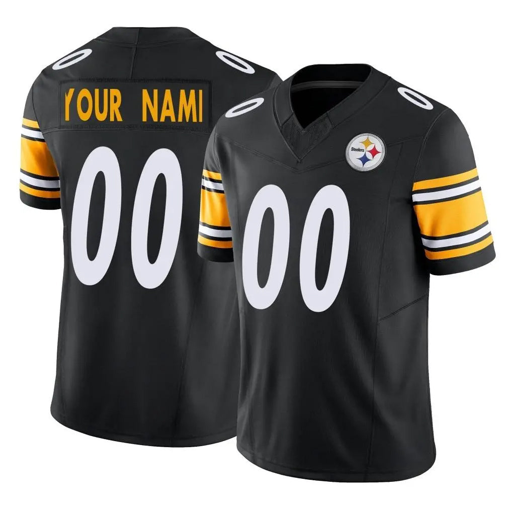 Pouc Custom P.Steelers Black Limited Vapor F.U.S.E. Home Game Any Name & Numbers Stitched Jerseys