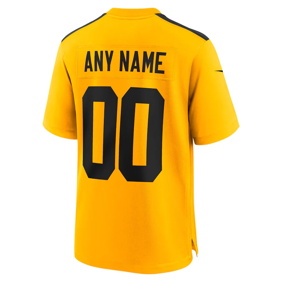 Pouc Custom P.Steelers Gold Alternate Game Stitched Jerseys