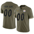 Pouc Custom P.Steelers Salute To Service Limited Olive Stitched Jerseys