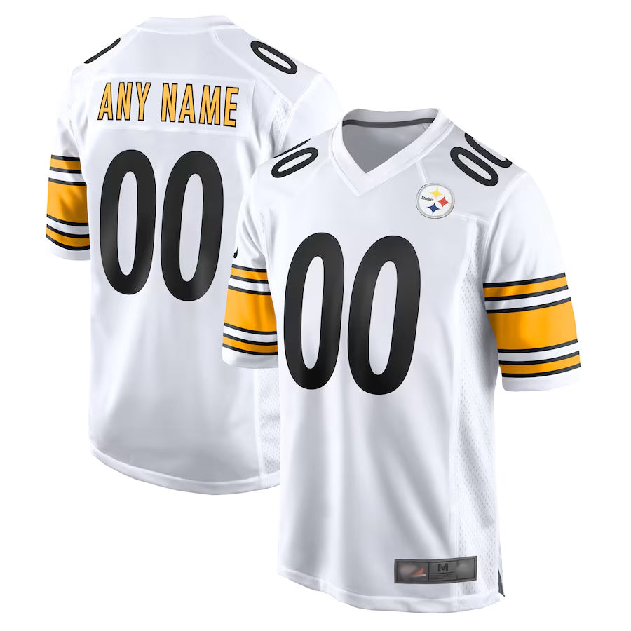 Pouc Custom P.Steelers White Home Game Stitched Jerseys