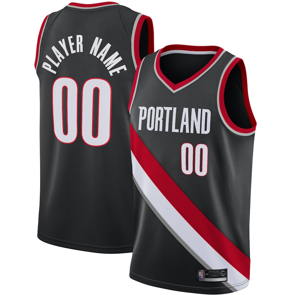 Pouc Custom PT.Blazers Black 2020-2021 Swingman Jerseys - Icon Edition