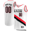 Pouc Custom PT.Blazers Fanatics White Fast Break Replica Jerseys - Association Edition
