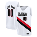 Pouc Custom PT.Blazers Fanatics White Fast Break Replica Jerseys - Association Edition