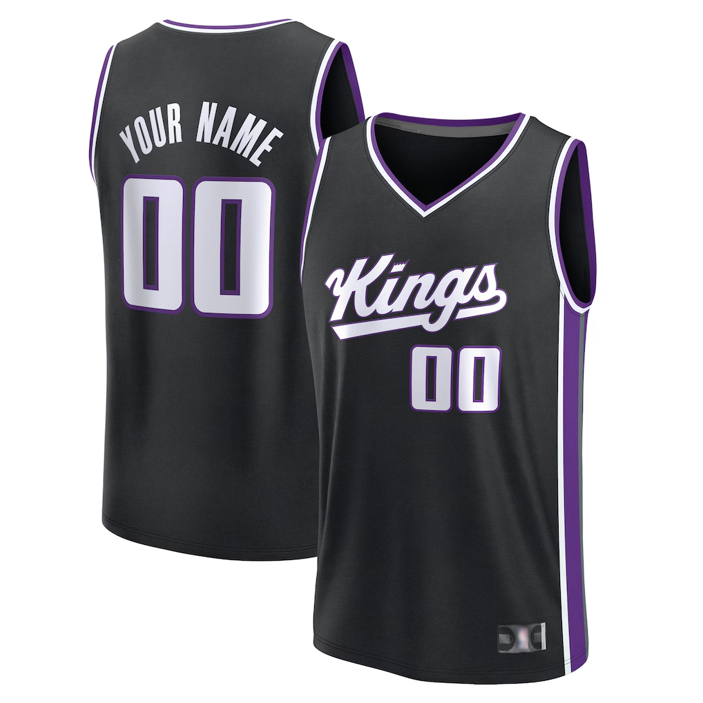 Pouc Custom S.Kings Fanatics Black Fast Break Jerseys - Icon Edition