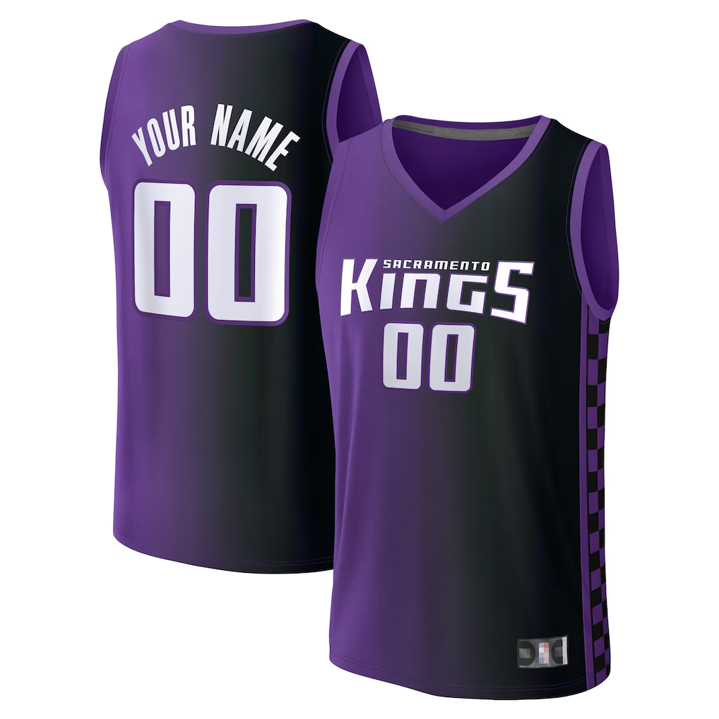 Pouc Custom S.Kings Fanatics Purple Fast Break Replica Jerseys - Statement Edition