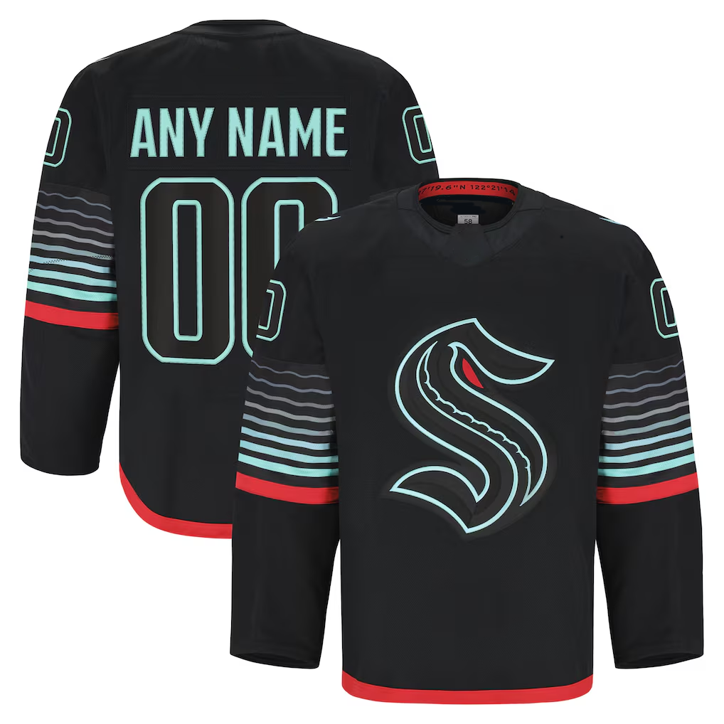 Pouc Custom S.Kraken Black Alternate Authentic Pro Jerseys