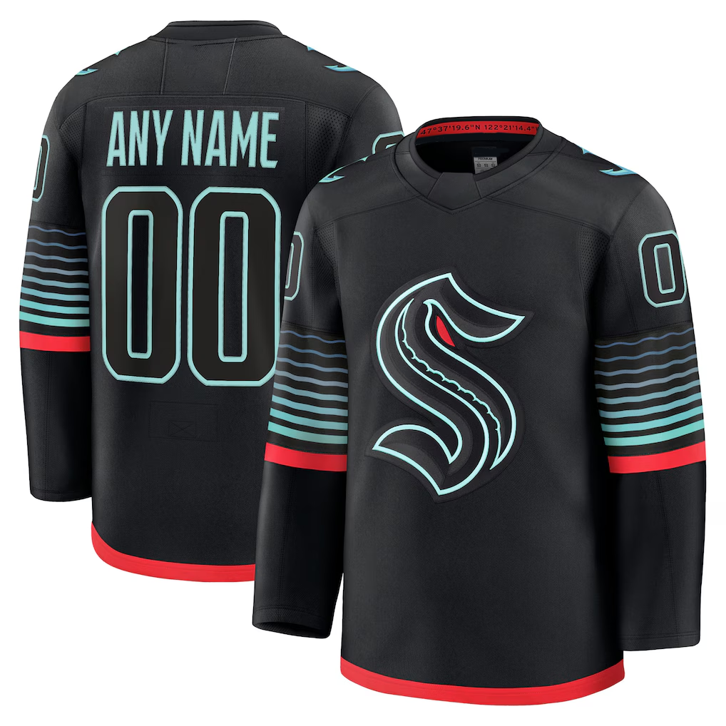 Pouc Custom S.Kraken Black Alternate Premium Jerseys
