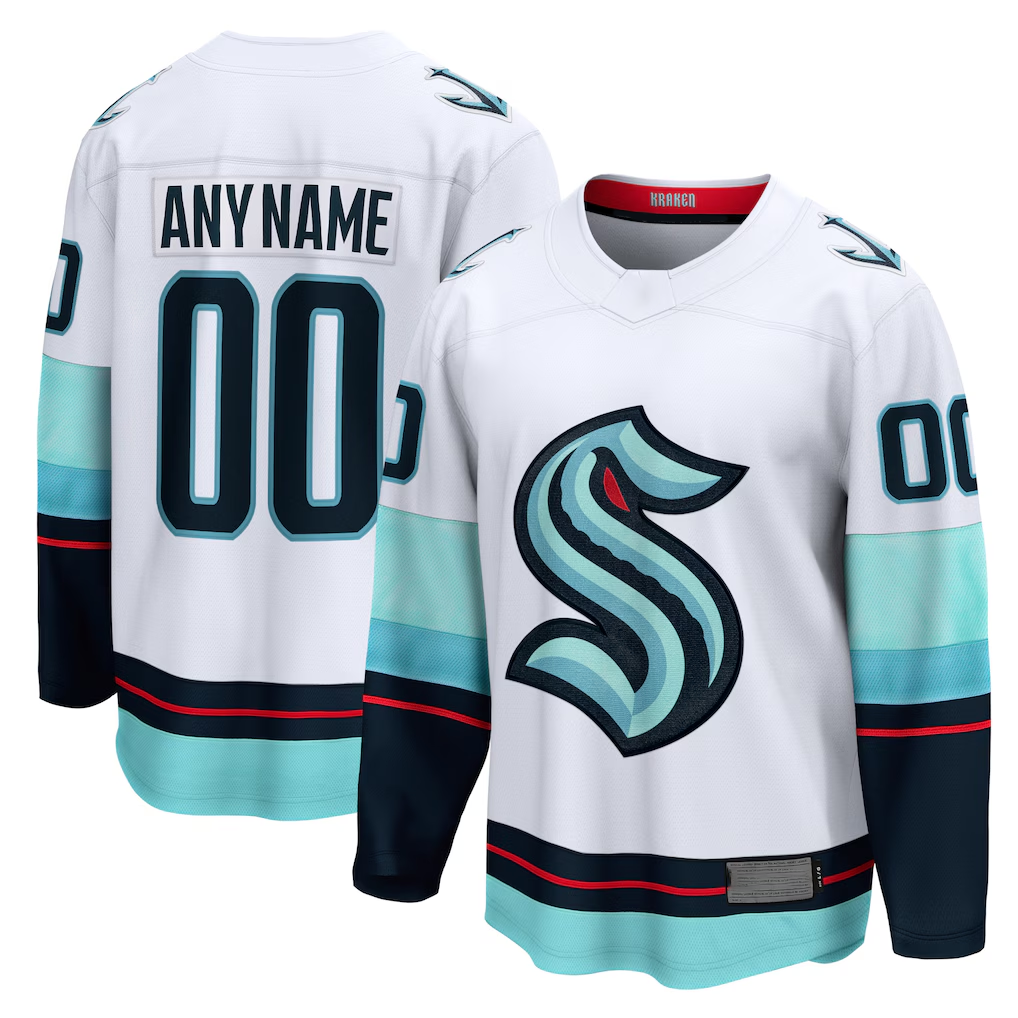 Pouc Custom S.Kraken White Away Breakaway Jerseys