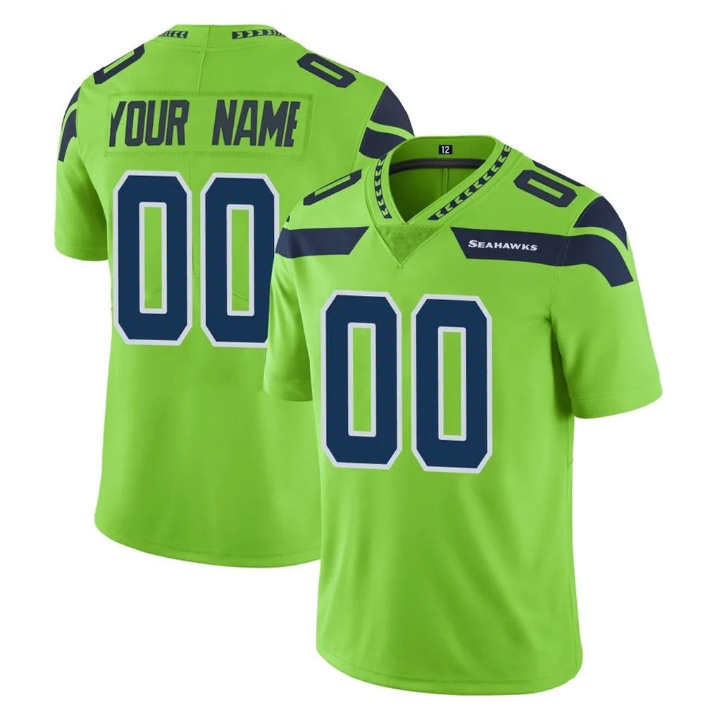Pouc Custom S.Seahawks Green Limited Color Rush Home Game Any Name & Numbers Stitched Jerseys