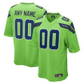 Pouc Custom S.Seahawks Neon Green Alternate Game Stitched Jerseys