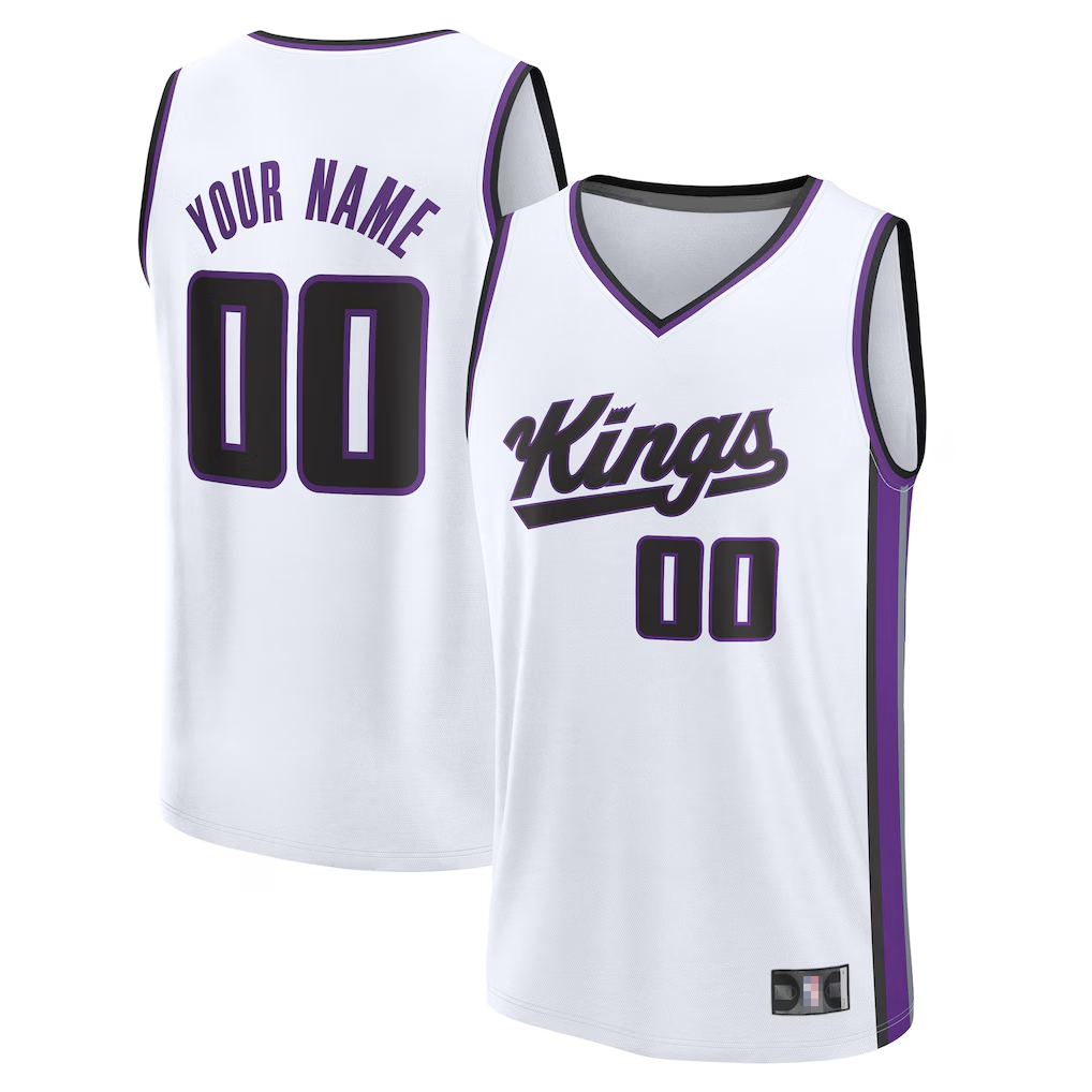 Pouc Custom S.kings Fanatics White Fast Break Jerseys - Association Edition