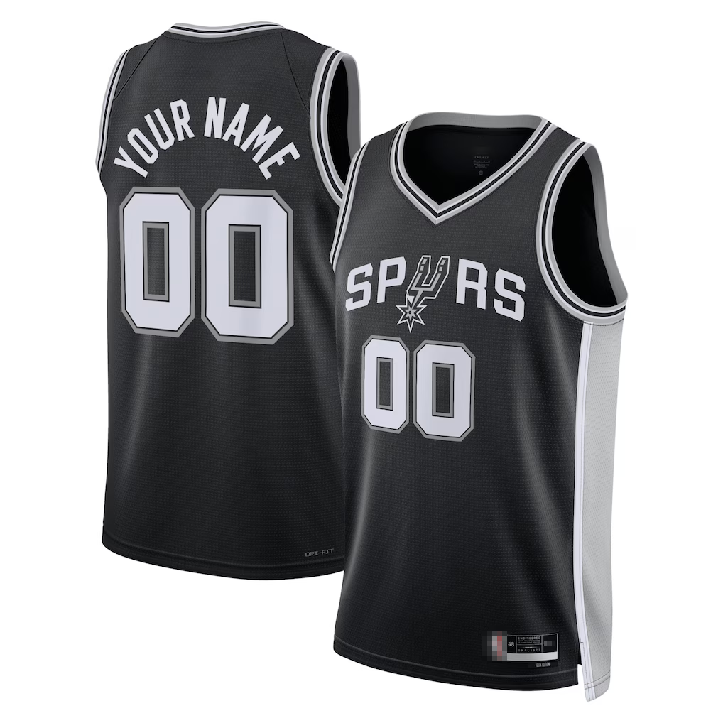 Pouc Custom SA.Spurs Black Swingman Jerseys - Icon Edition