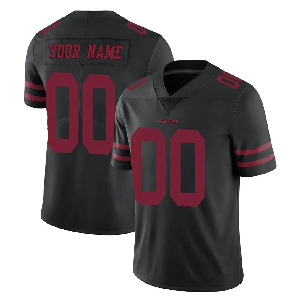 Pouc Custom SF.49ers Black Alternate Limited Vapor Untouchable Home Game Any Name & Numbers Stitched Jerseys