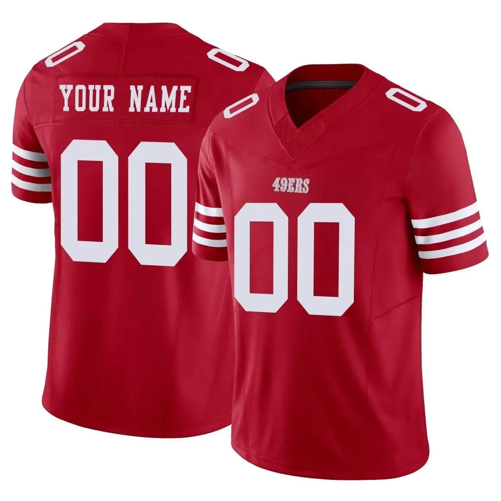 Pouc Custom SF.49ers Red Limited Vapor F.U.S.E. Home Game Any Name & Numbers Stitched Jerseys