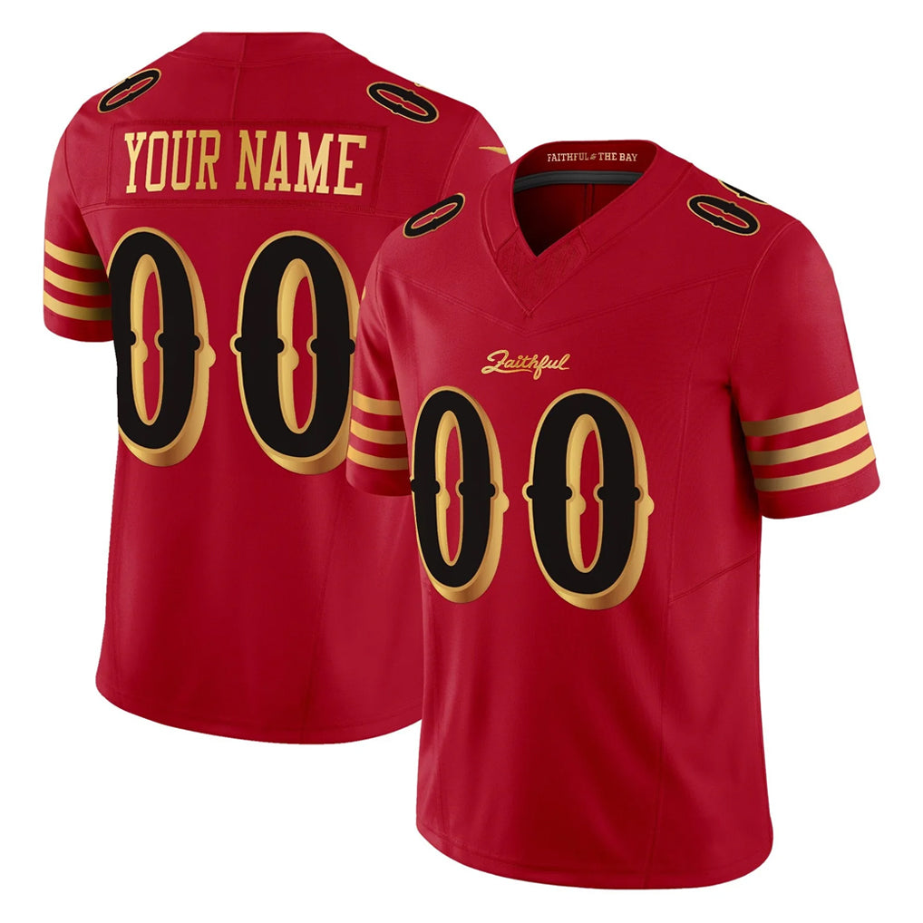 Pouc Custom SF.49ers Red Rivalries Vapor Limited Home Game Any Name & Numbers Stitched Jerseys