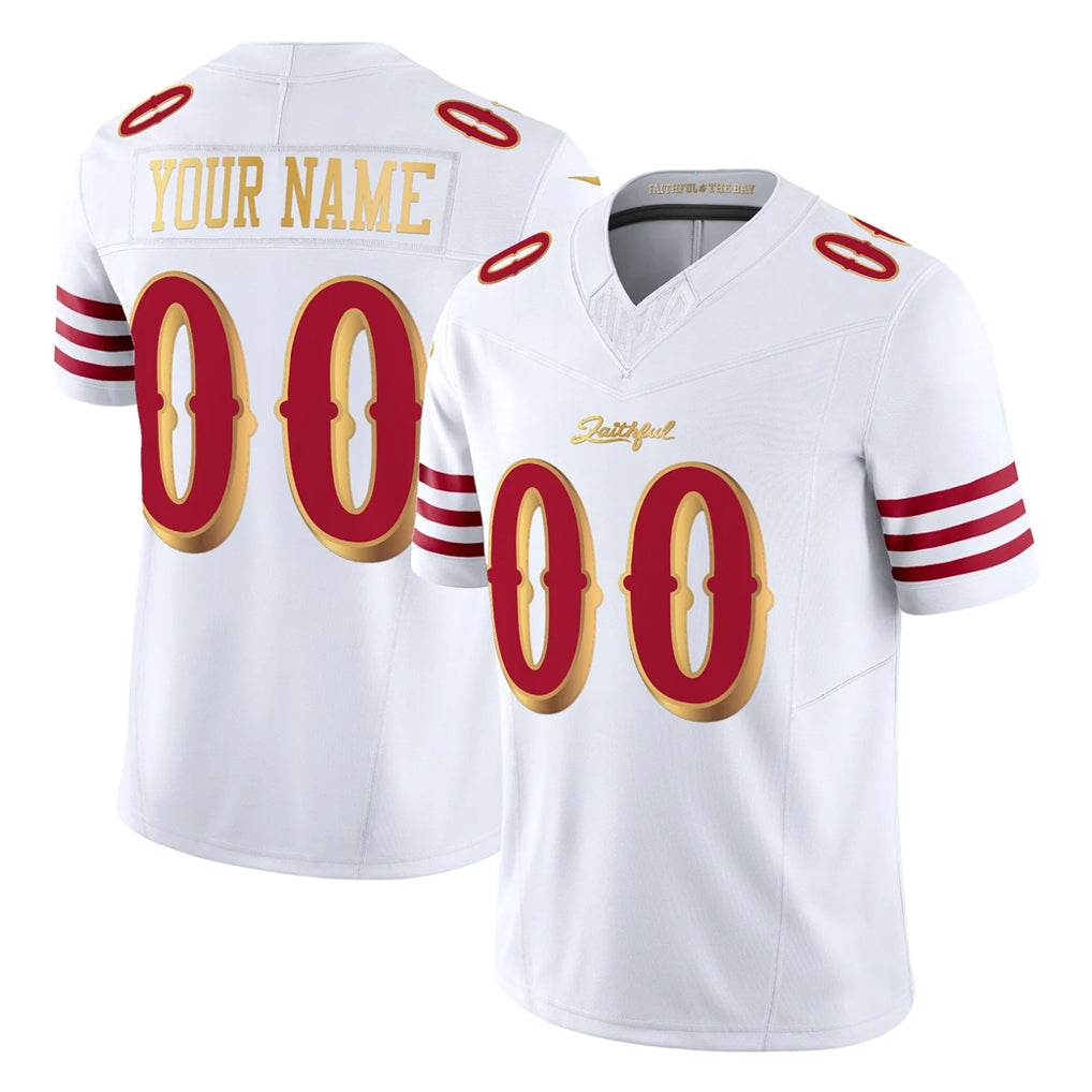 Pouc Custom SF.49ers White 2025 Rivalries Collection Game Limited Any Name & Numbers Stitched Jerseys