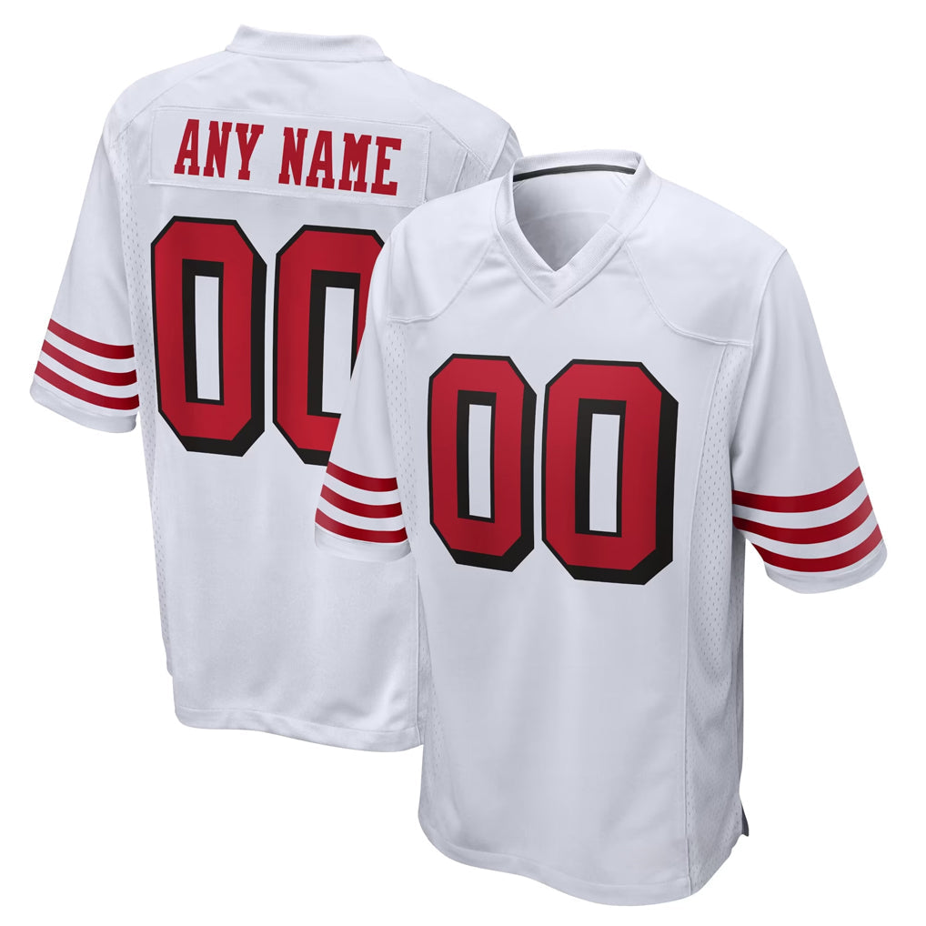 Pouc Custom SF.49ers White Limited Home Game Any Name & Numbers Stitched Jerseys