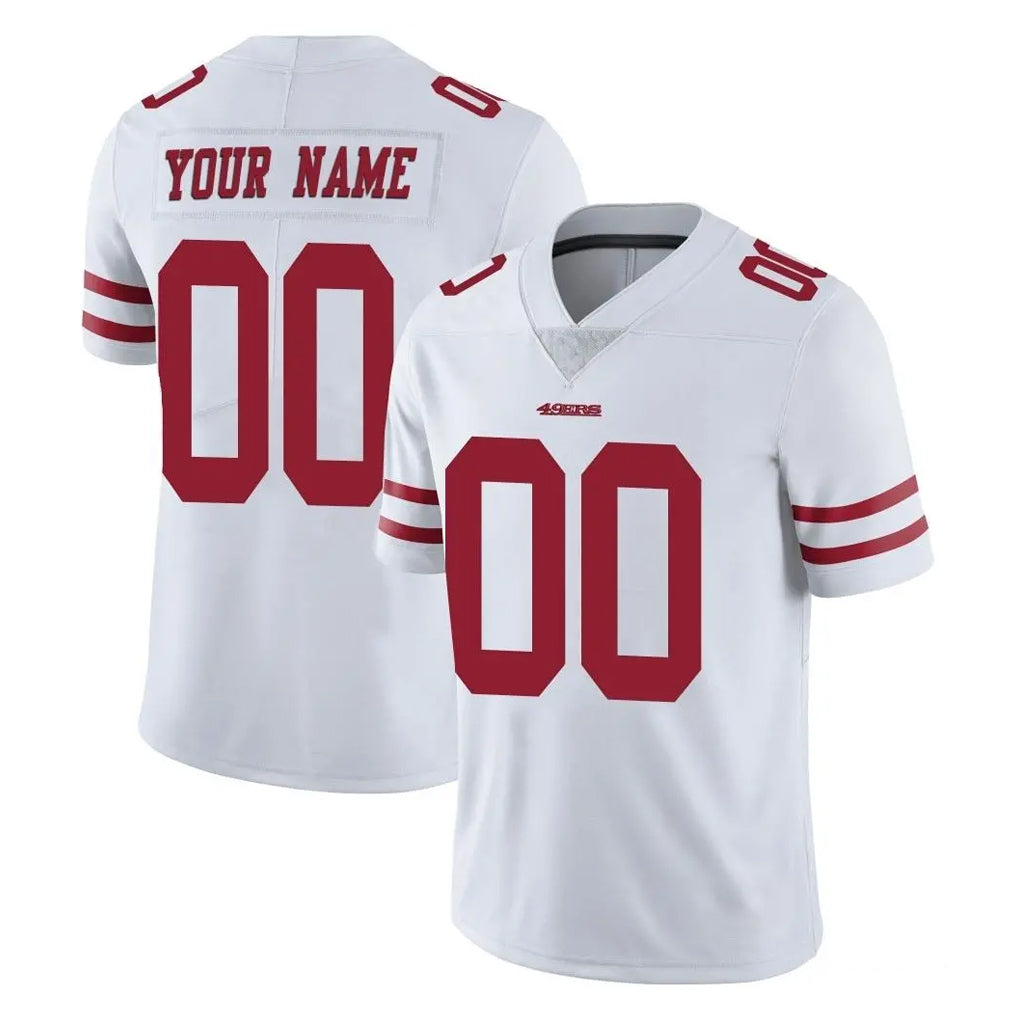 Pouc Custom SF.49ers White Limited Vapor Untouchable Home Game Any Name & Numbers Stitched Jerseys
