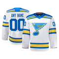 Pouc Custom St.L.Blues White Away Authentic Pro Jerseys