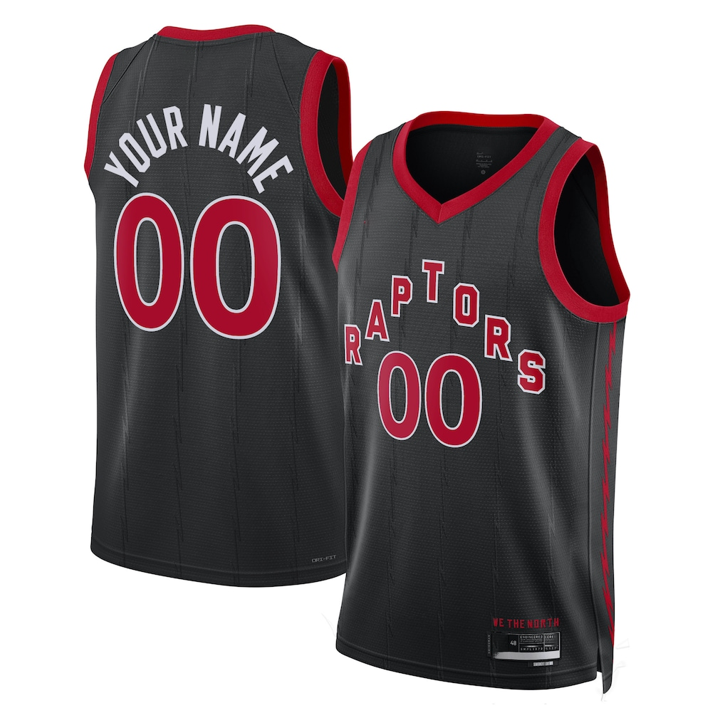 Pouc Custom T.Raptors Black 2022-23 Swingman Jerseys - Statement Edition