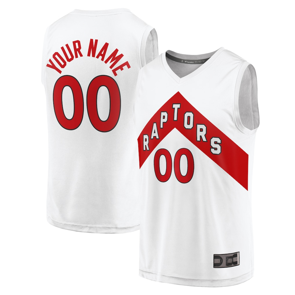 Pouc Custom T.Raptors White Fast Break Custom Replica Jerseys - Association Edition