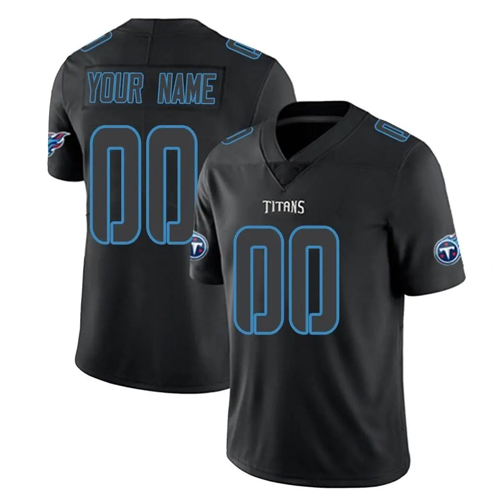 Pouc Custom T.Titans Black Impact Limited Home Game Any Name & Numbers Stitched Jerseys