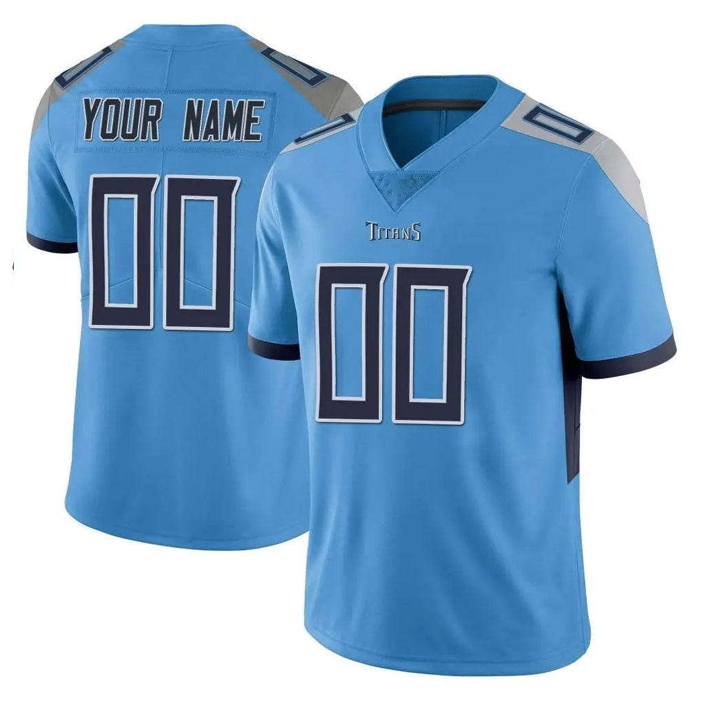Pouc Custom T.Titans Light Blue Limited Vapor Untouchable Home Game Any Name & Numbers Stitched Jerseys