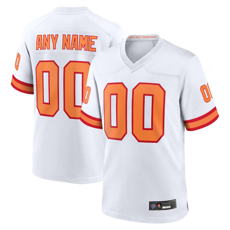 Pouc Custom TB.Buccaneers 50th Season White Home Game Stitched Jerseys