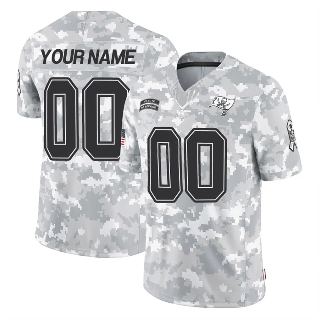 Pouc Custom TB.Buccaneers Arctic Camo Limited Salute To Service Home Game Any Name & Numbers Stitched Jerseys