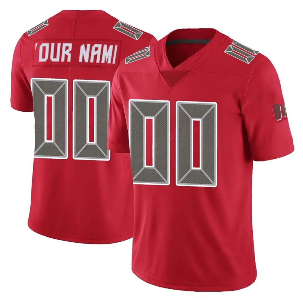 Pouc Custom TB.Buccaneers Red Limited Color Rush Home Game Any Name & Numbers Stitched Jerseys