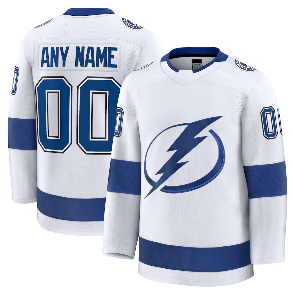 Pouc Custom TB.Lightning White Away Premium Jerseys