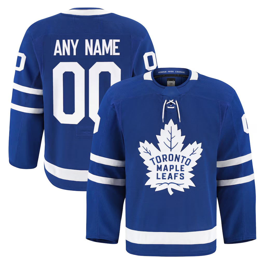 Pouc Custom T.Maple Leafs Blue Home Authentic Pro Jerseys